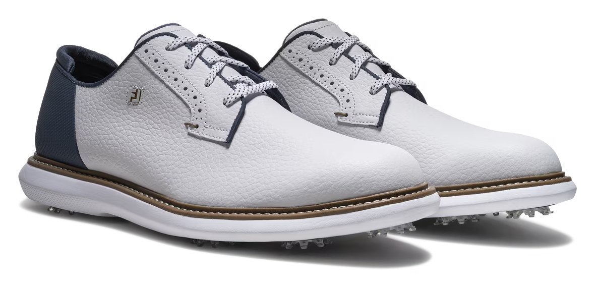FootJoy FJ Traditions Blucher pánské golfové boty, bílo/modro/béžové