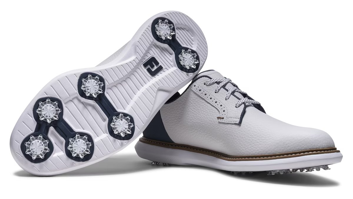 FootJoy FJ Traditions Blucher pánské golfové boty, bílo/modro/béžové