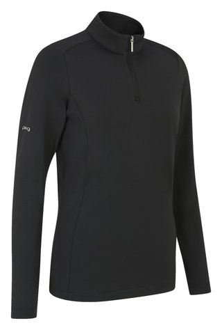 PING Aveline Half Zip dámské triko s dlouhým rukávem, černé