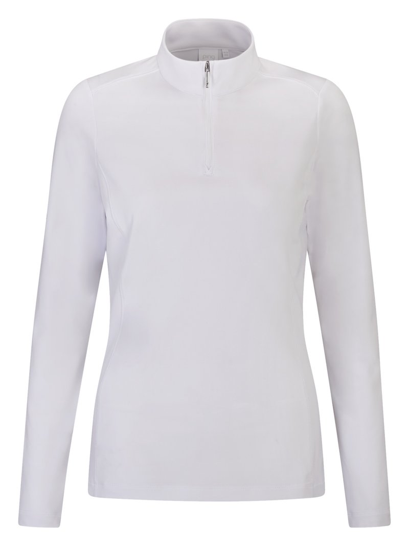 PING Aveline Half Zip dámské triko s dlouhým rukávem, bílé
