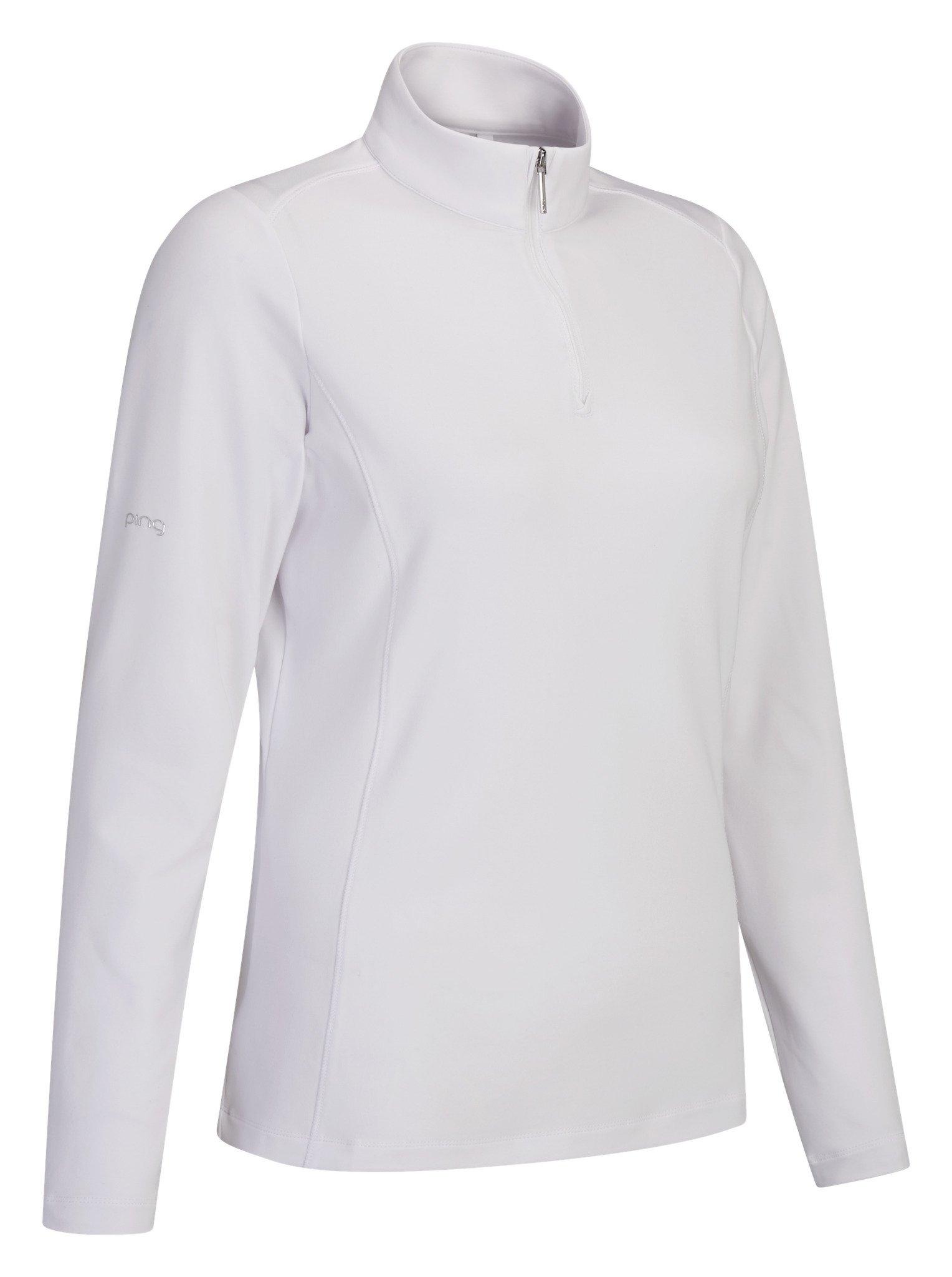 PING Aveline Half Zip dámské triko s dlouhým rukávem, bílé
