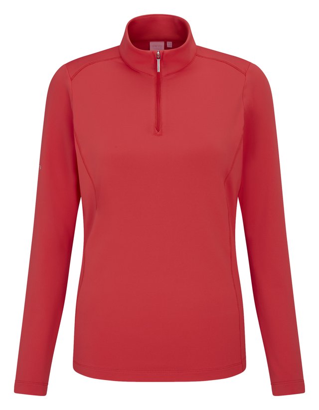 PING Aveline Half Zip dámské triko s dlouhým rukávem, cayenne
