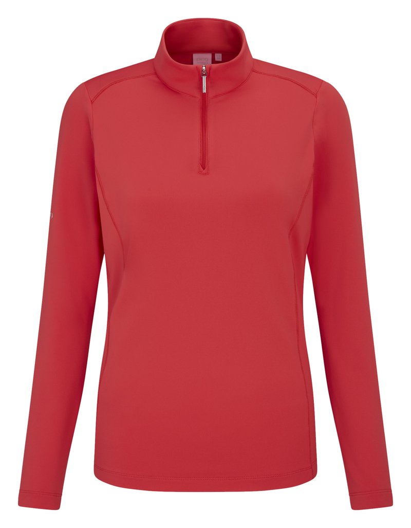 PING Aveline Half Zip dámské triko s dlouhým rukávem, cayenne
