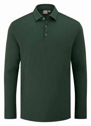 PING Demitri Longsleeve pánské polo, gorse green