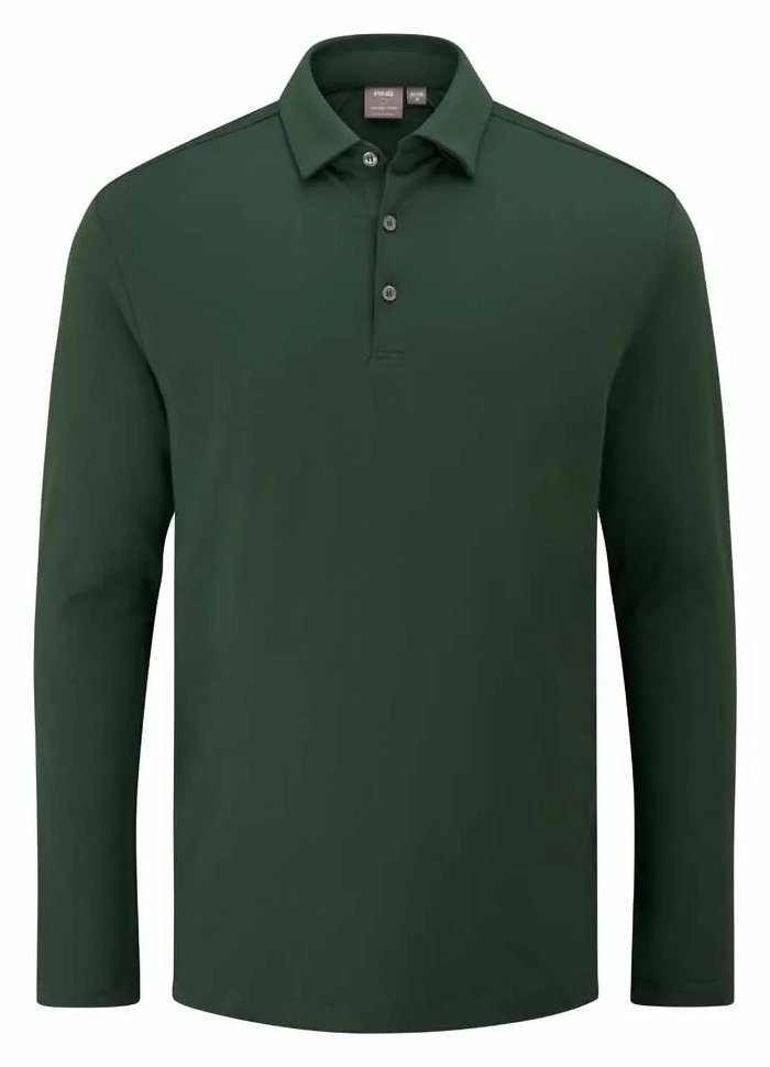 PING Demitri Longsleeve pánské polo, gorse green