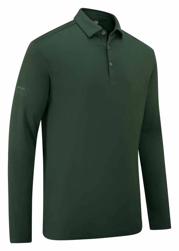 PING Demitri Longsleeve pánské polo, gorse green