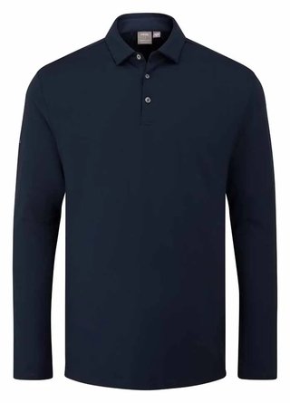 PING Demitri Longsleeve pánské polo, navy