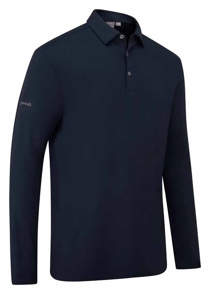 PING Demitri Longsleeve pánské polo, navy