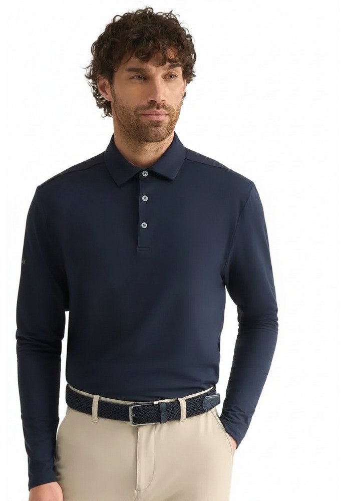 PING Demitri Longsleeve pánské polo, navy
