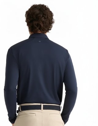PING Demitri Longsleeve pánské polo, navy