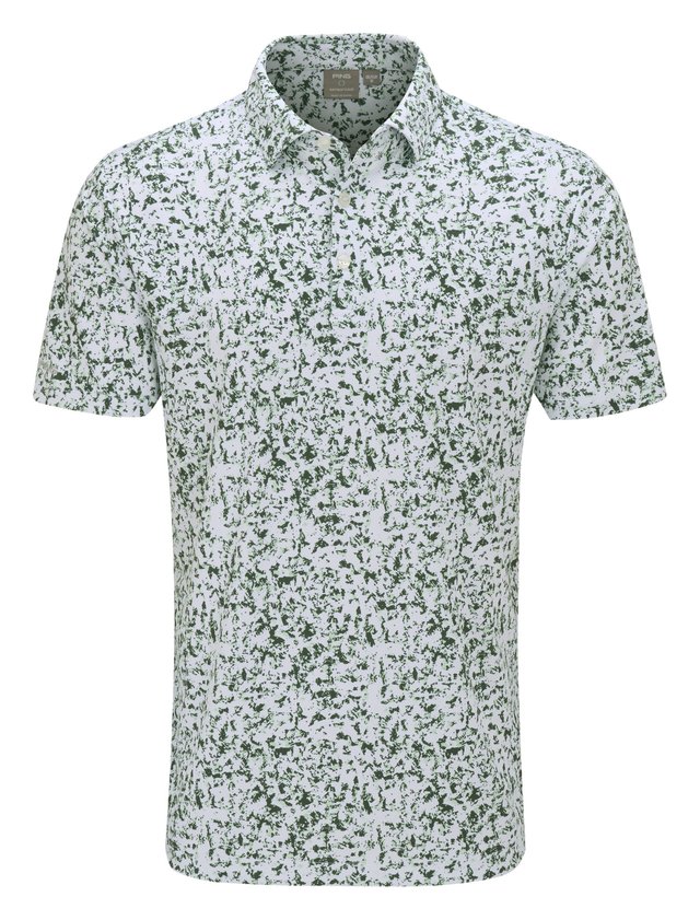 PING Gilmore pánské polo, white/gorse green multi