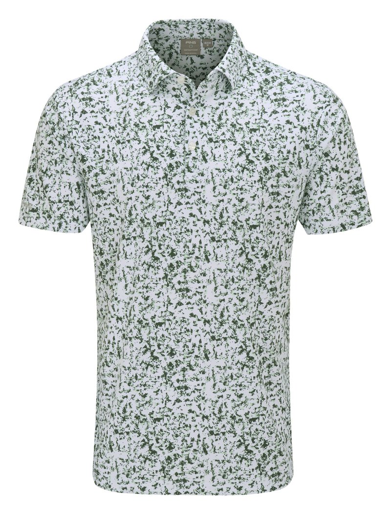 PING Gilmore pánské polo, white/gorse green multi