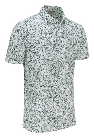 PING Gilmore pánské polo, white/gorse green multi