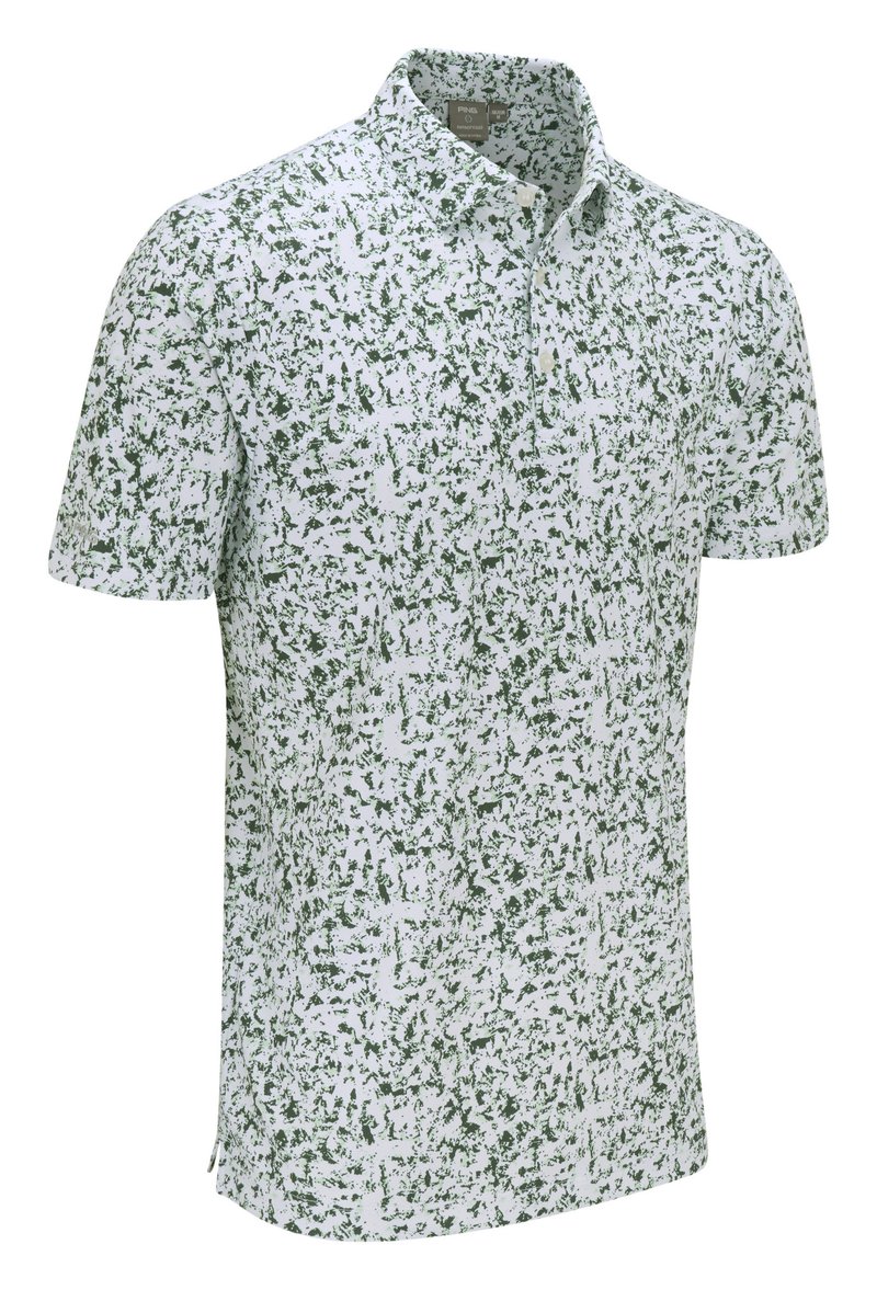 PING Gilmore pánské polo, white/gorse green multi