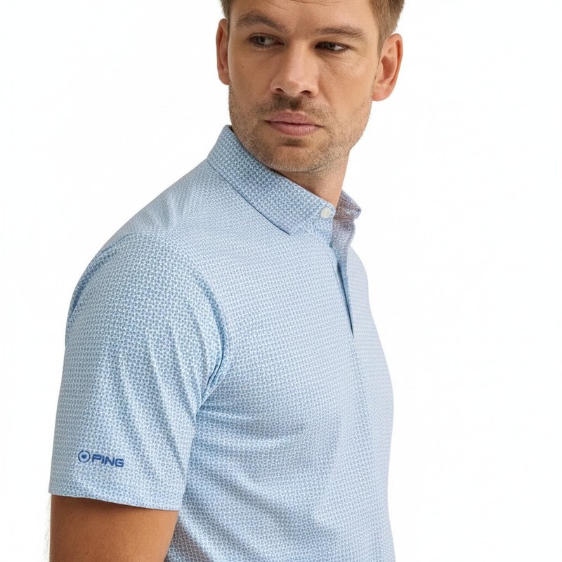 PING Gilmore pánské polo, white/dusty blue