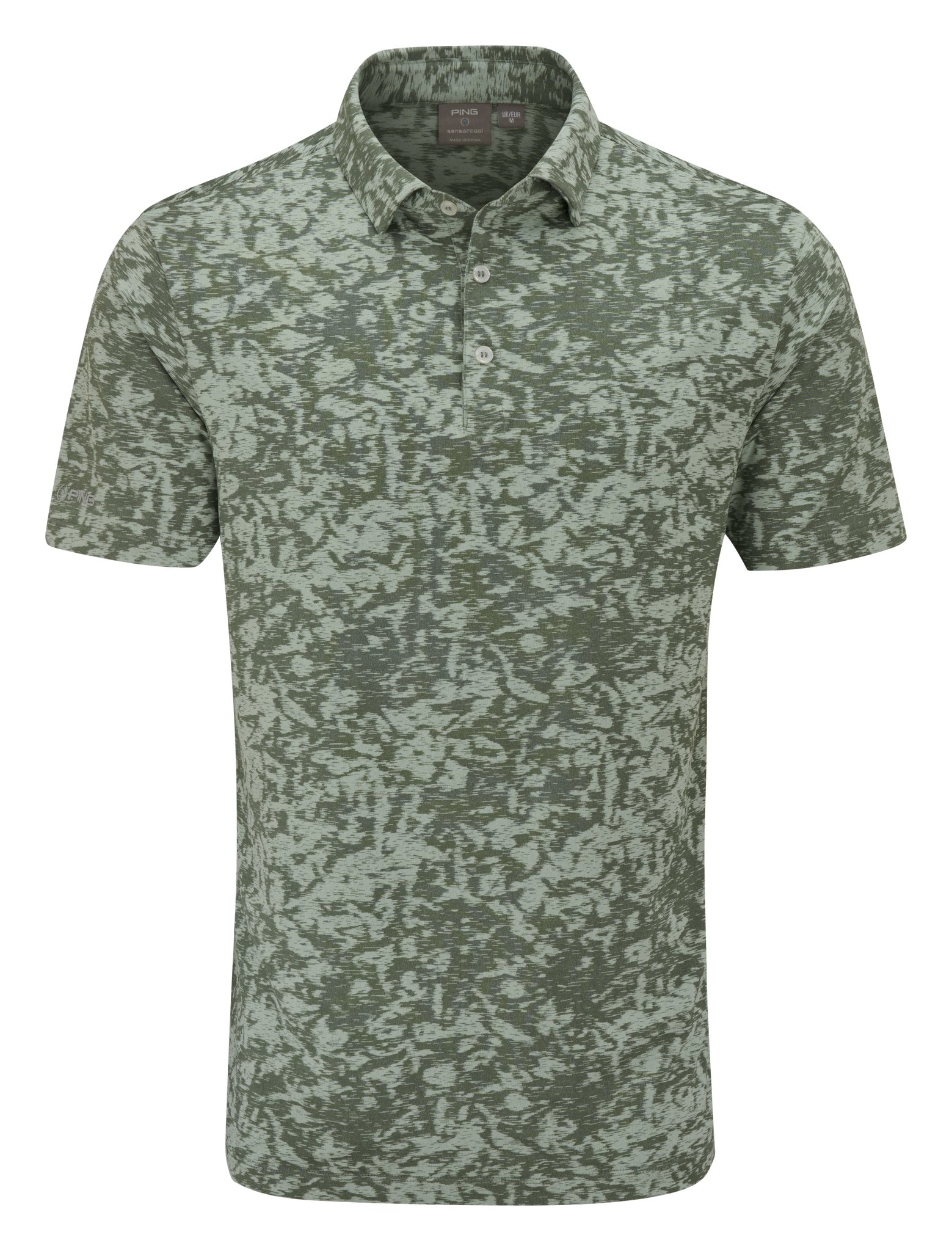 PING Marek Camo Jacquard pánské polo, jade multi