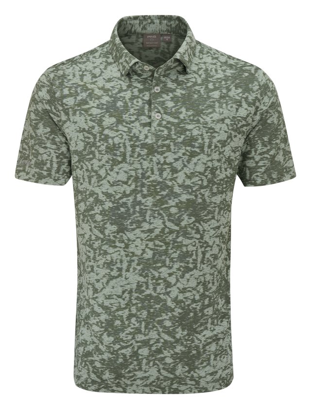 PING Marek Camo Jacquard pánské polo, jade multi