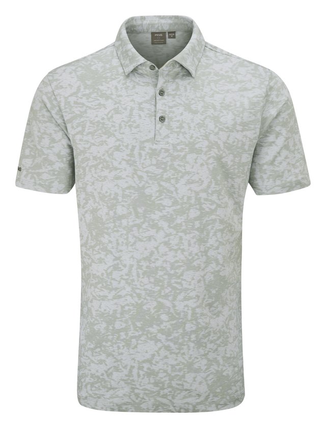 PING Marek Camo Jacquard pánské polo, silver multi