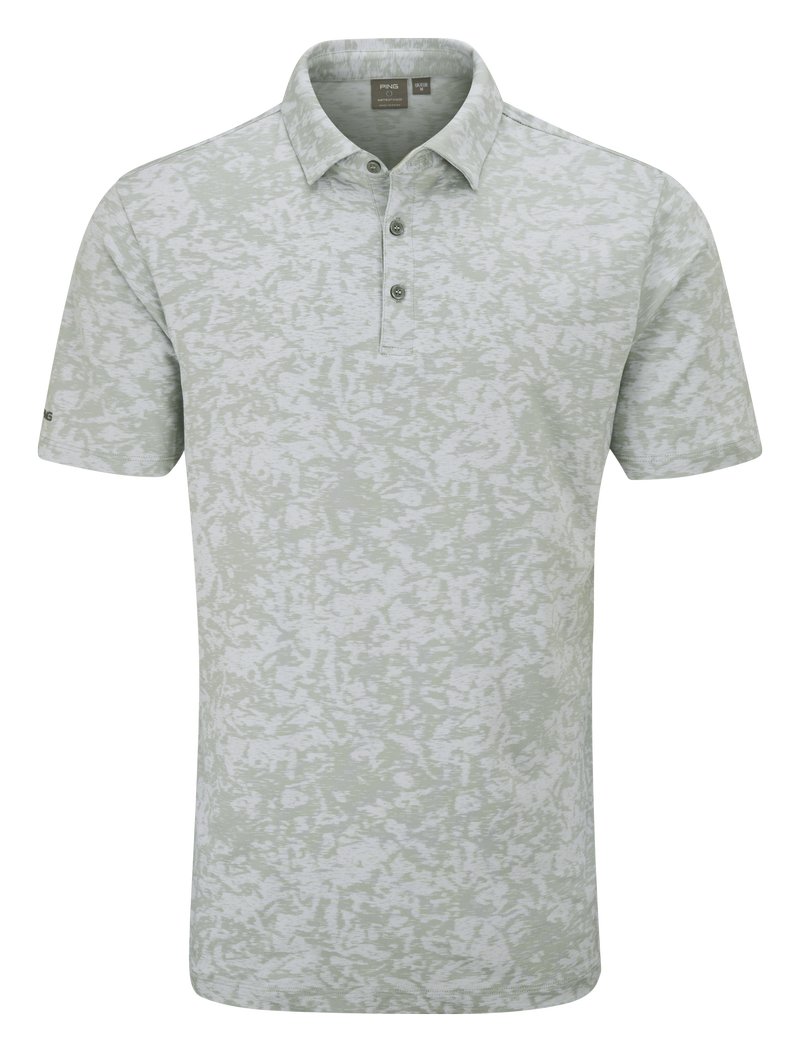 PING Marek Camo Jacquard pánské polo, silver multi