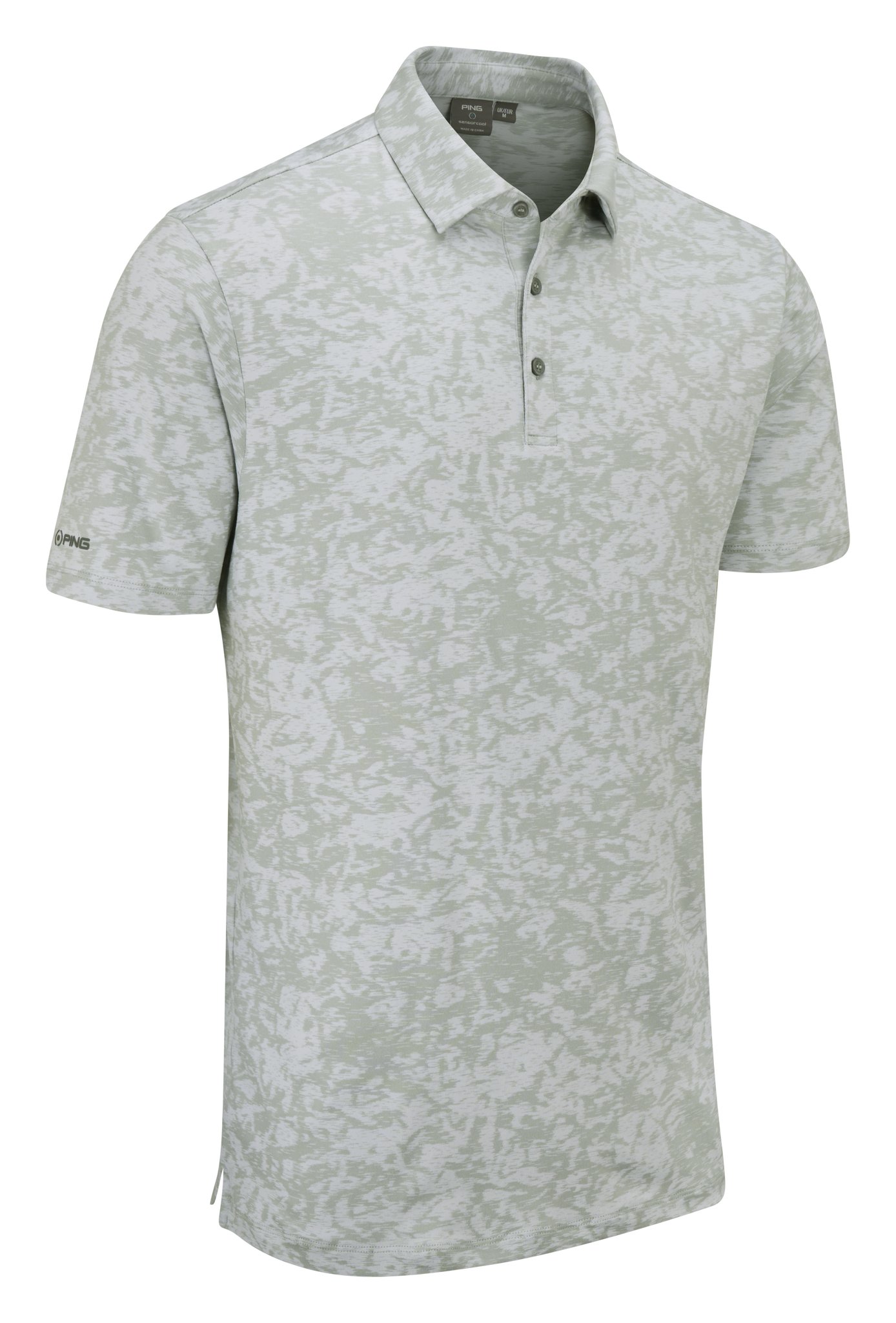 PING Marek Camo Jacquard pánské polo, silver multi