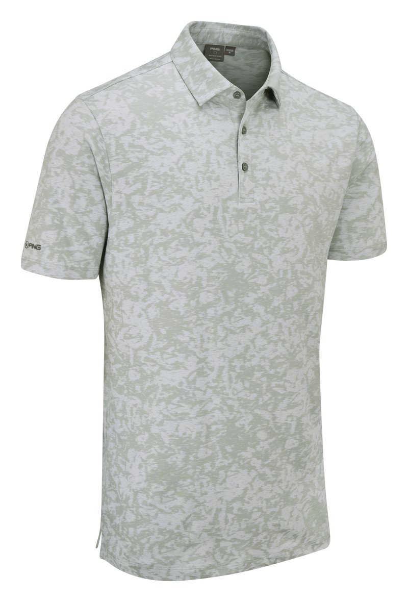 PING Marek Camo Jacquard pánské polo, silver multi