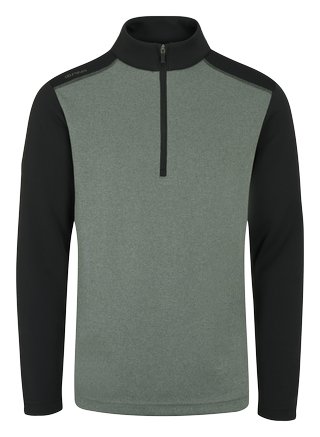 PING Ramsey half zip ribbed fleece pánská mikina, laurel marl/black