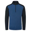 PING Ramsey half zip ribbed fleece pánský svetr, inky marl/navy