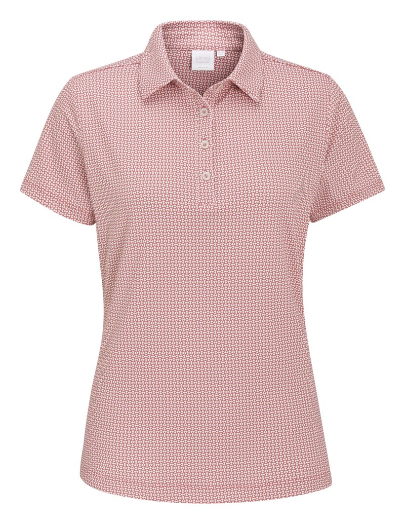 PING Mave dámské polo, coral blush/white