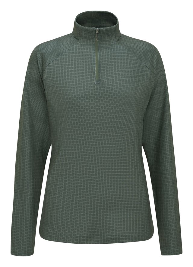 PING Jasmine Printed dámské triko s dlouhým rukávem, gorse green/laurel