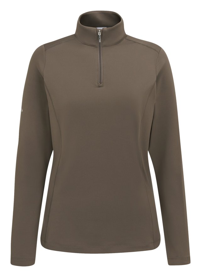 PING Aveline Half Zip dámské triko s dlouhým rukávem, coffee