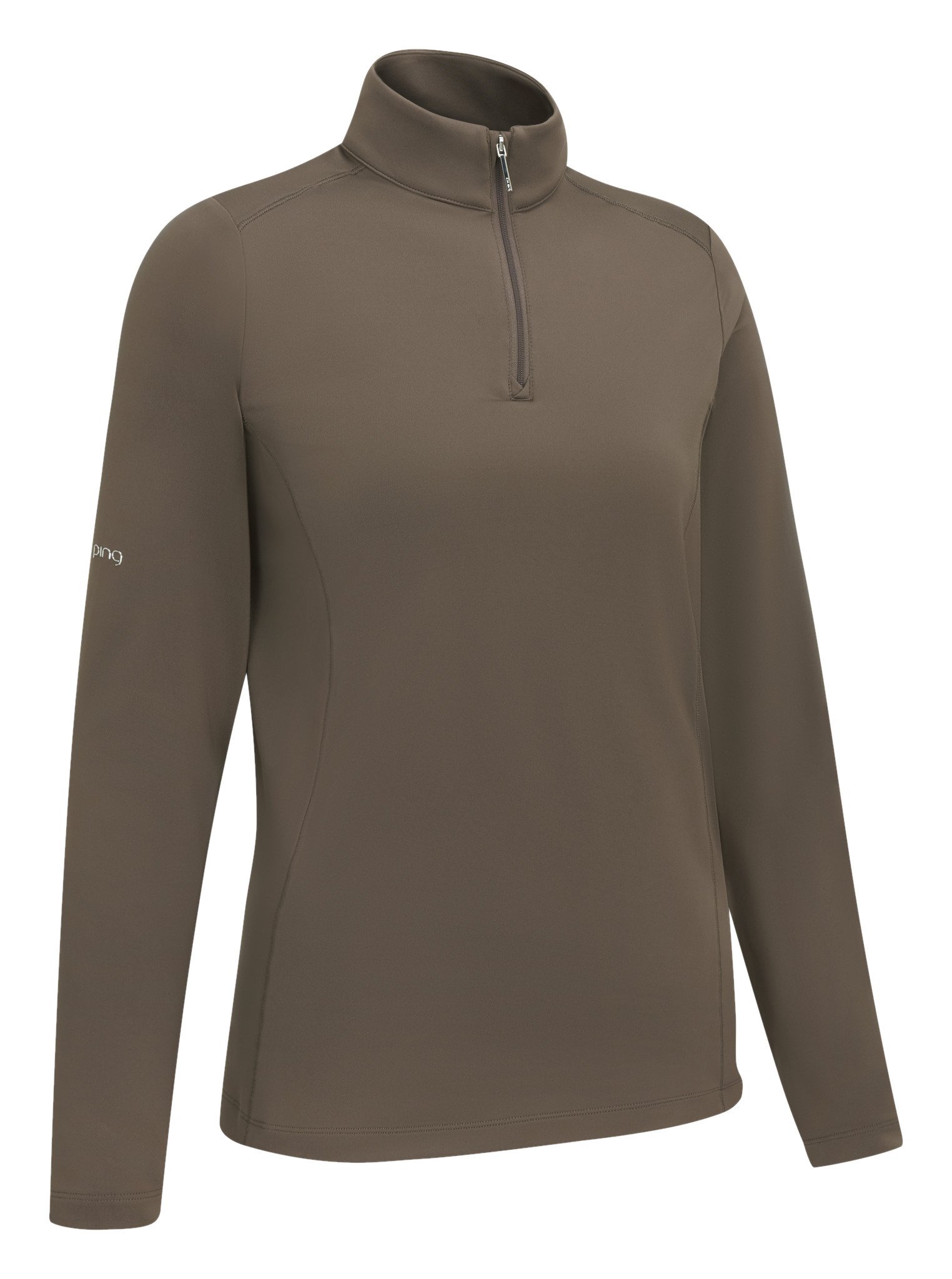 PING Aveline Half Zip dámské triko s dlouhým rukávem, coffee
