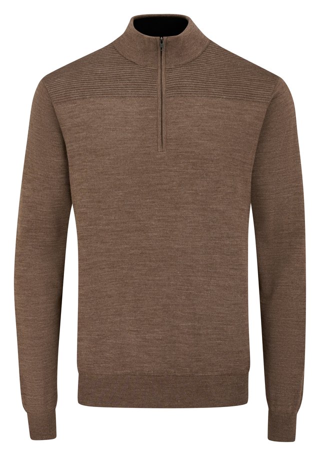 PING Dorset Quarter Zip pánská mikina, coffee marl