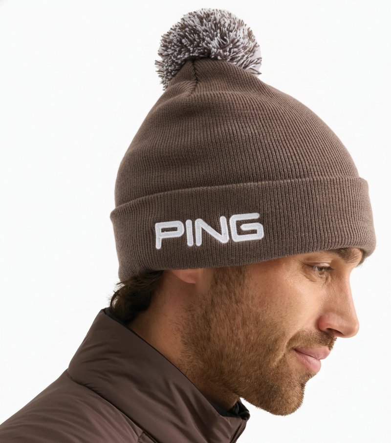 PING Cresting Knit pánská zimní čepice, coffee