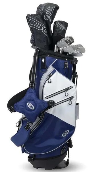 U.S. Kids Golf TS6-48 (122cm) junior golfový set, grafit, stand bag, navy/white/grey