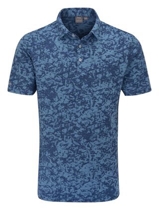 PING Marek Camo Jacquard pánské polo, infinity blue multi