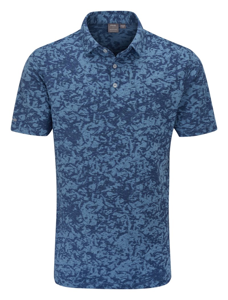 PING Marek Camo Jacquard pánské polo, infinity blue multi