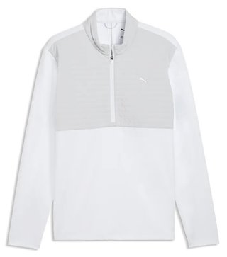 Puma Cloudspun Tech Hybrid 1/2 Zip pánská bunda, white glow/platino grey