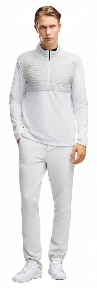 Puma Cloudspun Tech Hybrid 1/2 Zip pánská bunda, white glow/platino grey