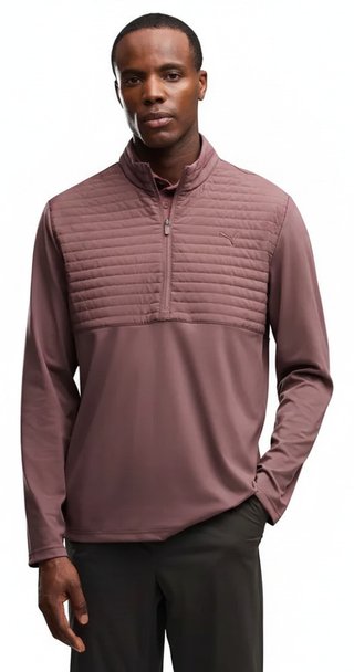 Puma Cloudspun Tech Hybrid 1/2 Zip pánská bunda, rich cocoa