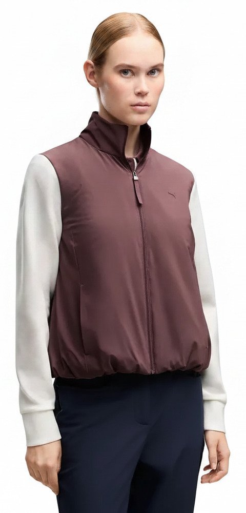 Puma Cloudspun Fleece Hybrid dámská bunda, rich cocoa/warm white