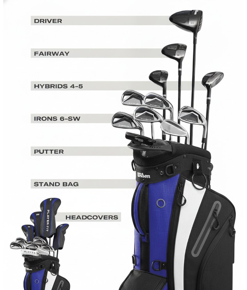 Wilson PlayerFit Premium pánský golfový set, ocel, +1"