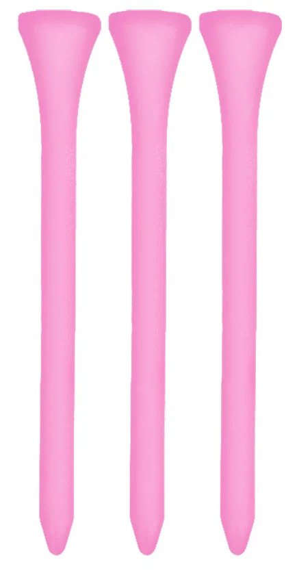 Longridge Neon Wooden Tees 69mm (40 pcs) týčka, růžová