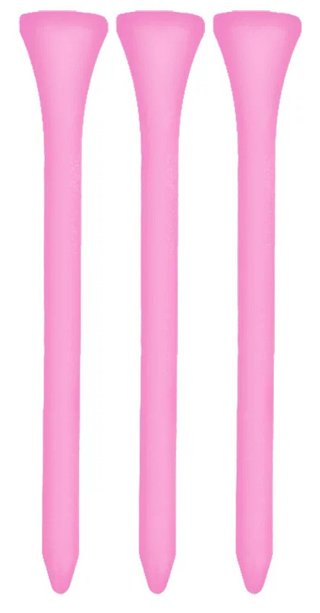 Longridge Neon Wooden Tees 69mm (40 pcs) týčka, růžová