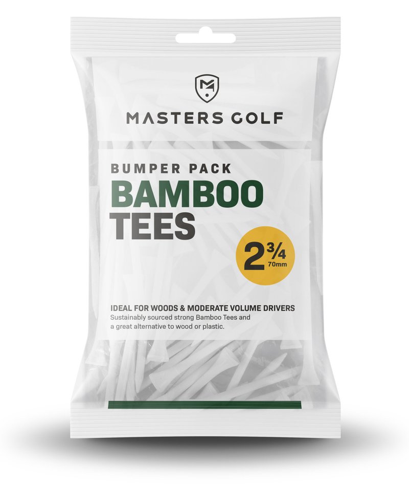 Masters Golf Bamboo Tees 70 mm (2 3/4"), Bumper Bag 110 tees, bílé