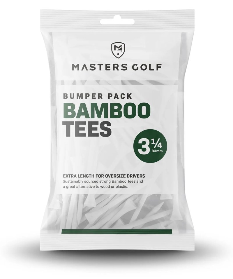 Masters Golf Bamboo Tees 83 mm (3 1/4"), Bumper Bag 85 týček, bílé