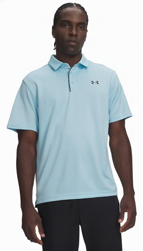 Under Armour Tech pánské polo, opal blue/pitch gray