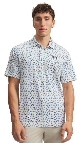 Under Armour Playoff 3.0 Printed pánské polo, bílé