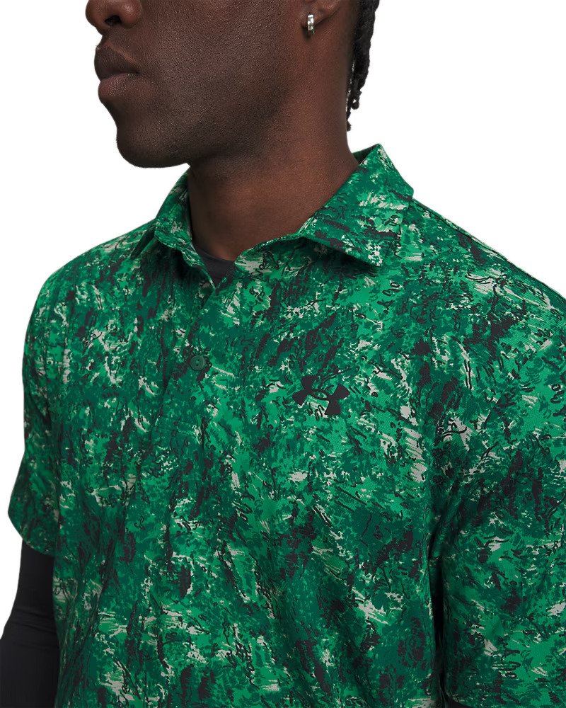 Under Armour Playoff 3.0 Printed pánské polo, zelené