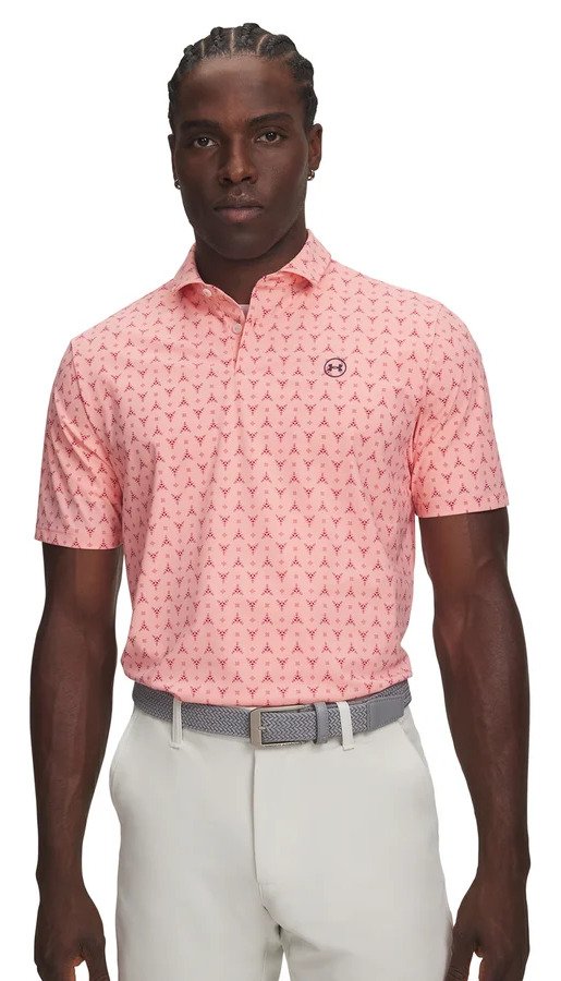 Under Armour Drive Chill Printed pánské polo, posh pink/claret