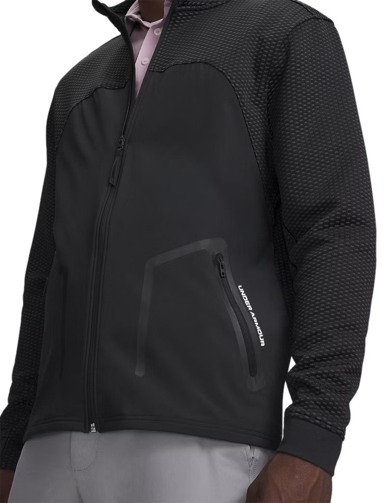 Under Armour Drive Pro Hybrid FZ pánská mikina, černá/bílá